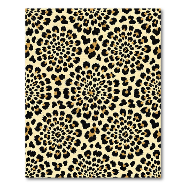 Golden Leopard Spots Floral Rug