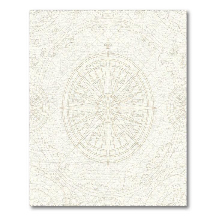 Vintage Nautical Compass Map Rug