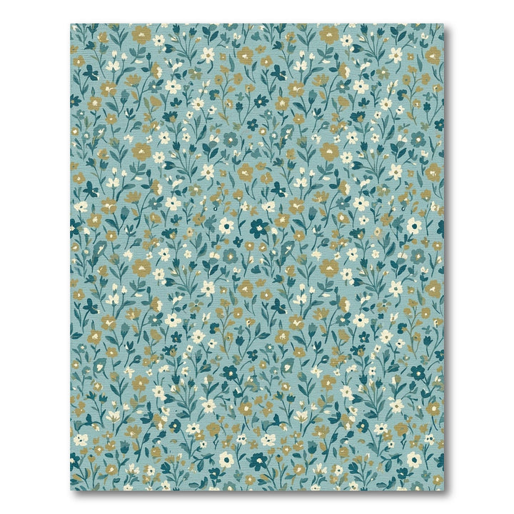 Teal Petite Floral Meadow Rug