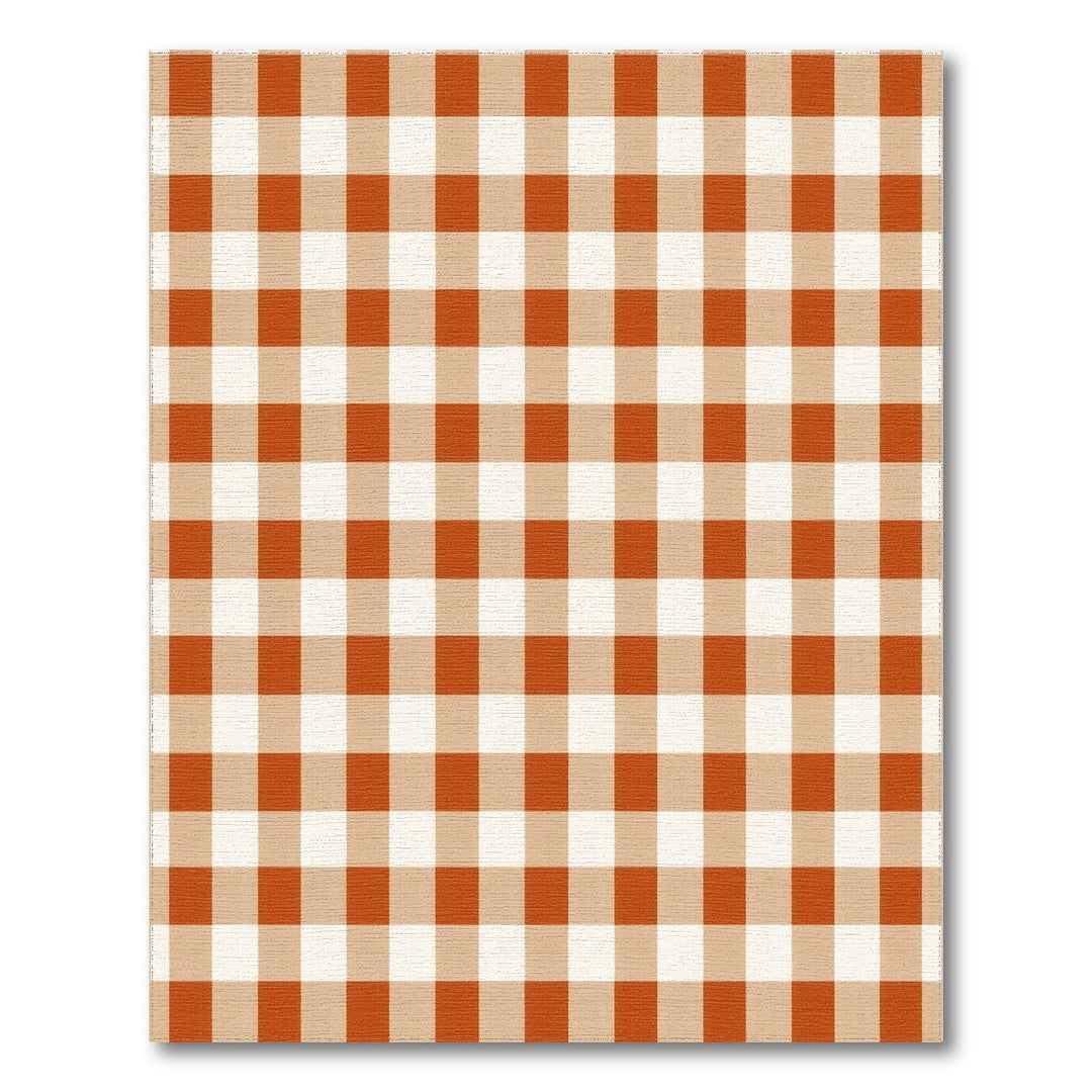 Orange Gingham Check Area Rug