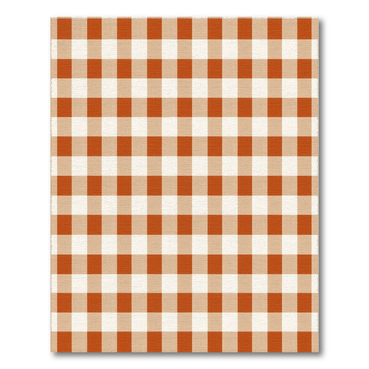 Orange Gingham Check Area Rug