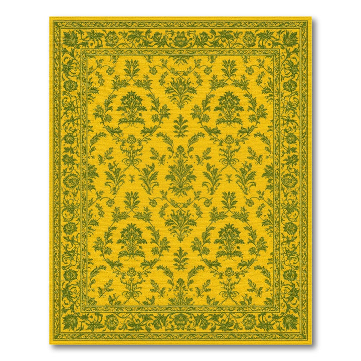 Yellow Floral Vintage Area Rug