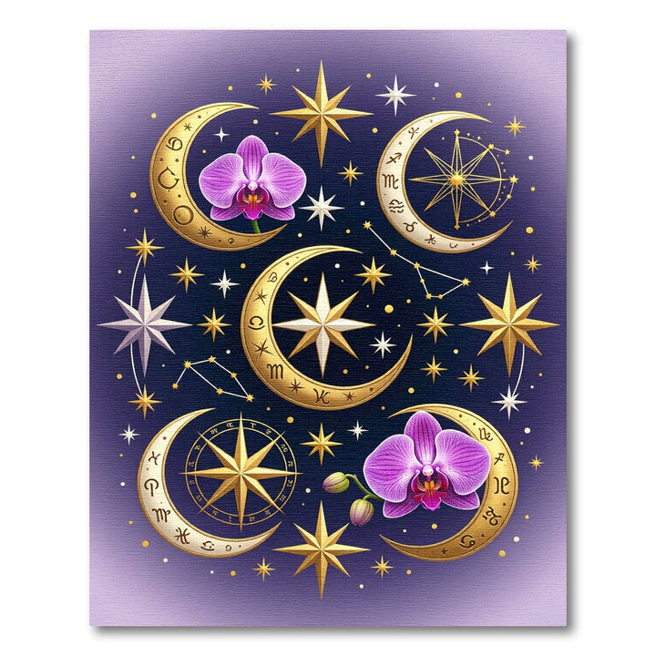 Celestial Gold Moon Orchid Rug