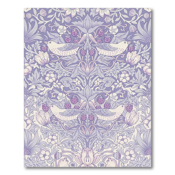 Lavender Berry Bird Floral Art Nouveau Rug