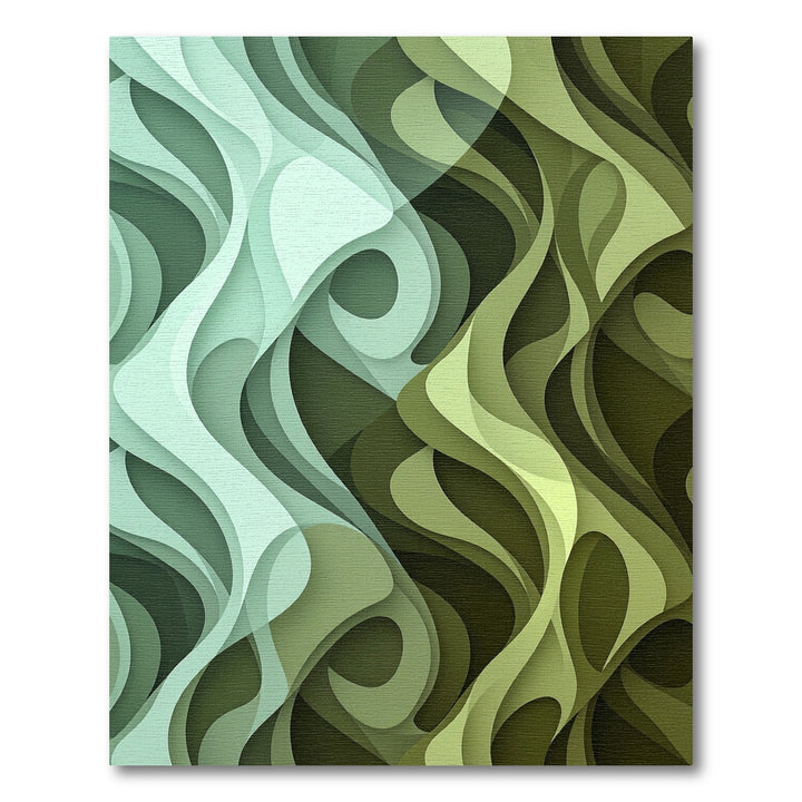 Ocean And Forest Wave Curves Rug