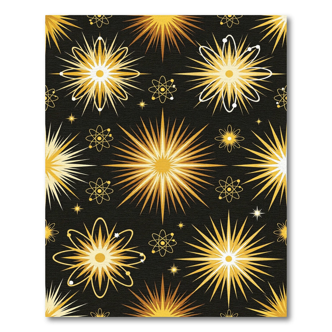 Golden Atomic Burst Radiance Rug