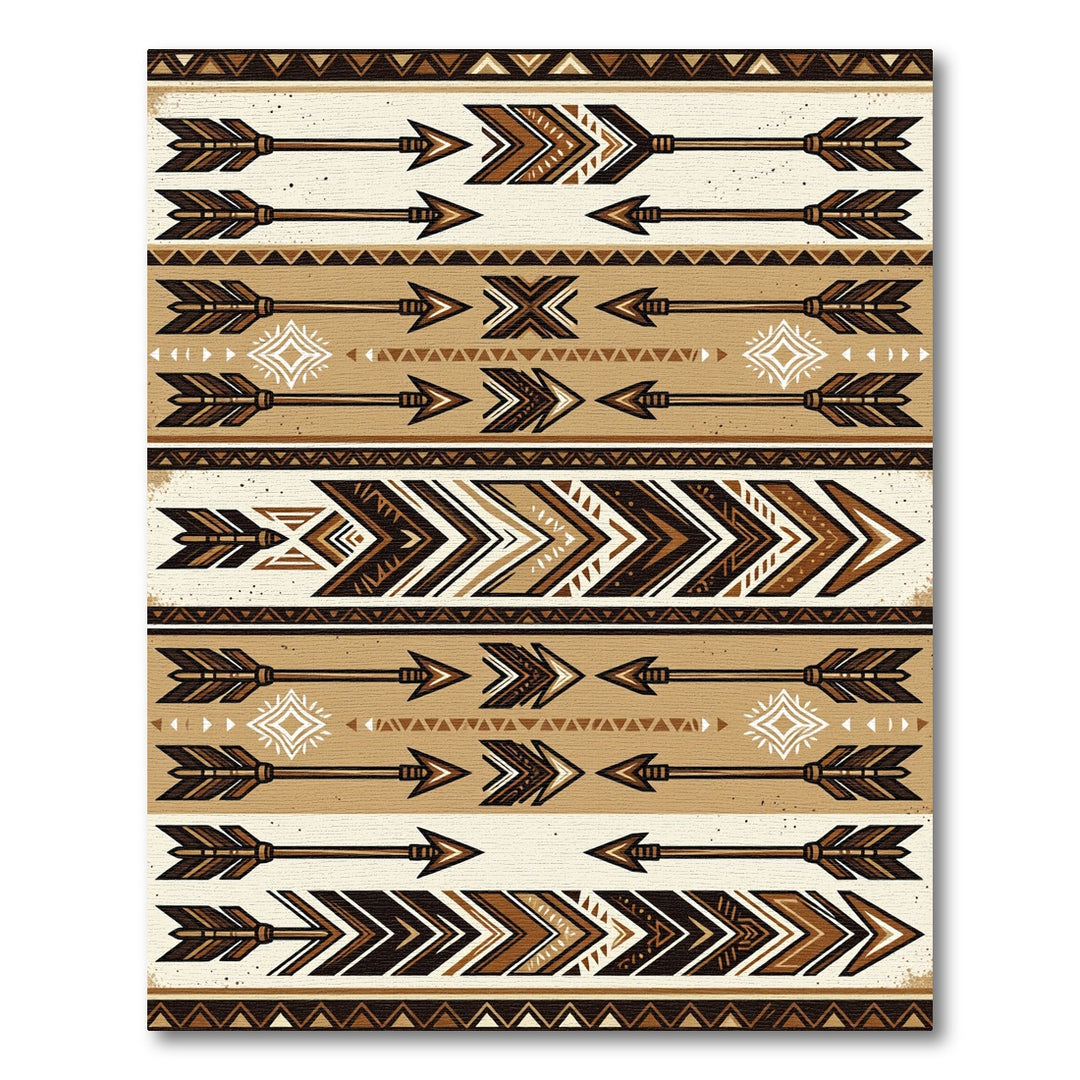 Brown Tribal Arrow Collection Rug