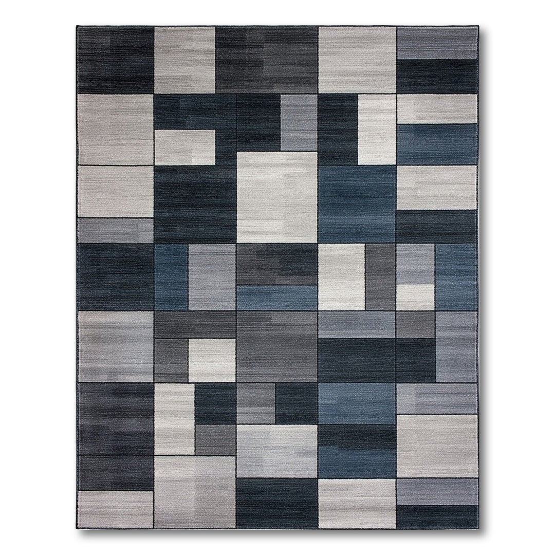 ODIKA Grey Geometric Area Rug