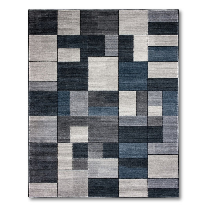 ODIKA Grey Geometric Area Rug