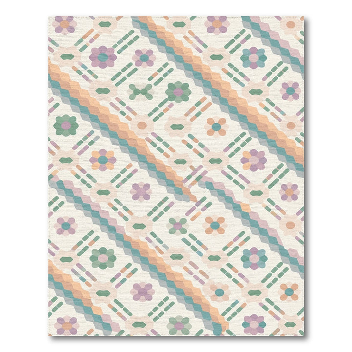 Pastel Floral Geometric Area Rug