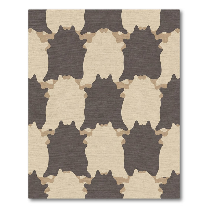 Neutral Earthy Brown Camouflage Cowhide Rug