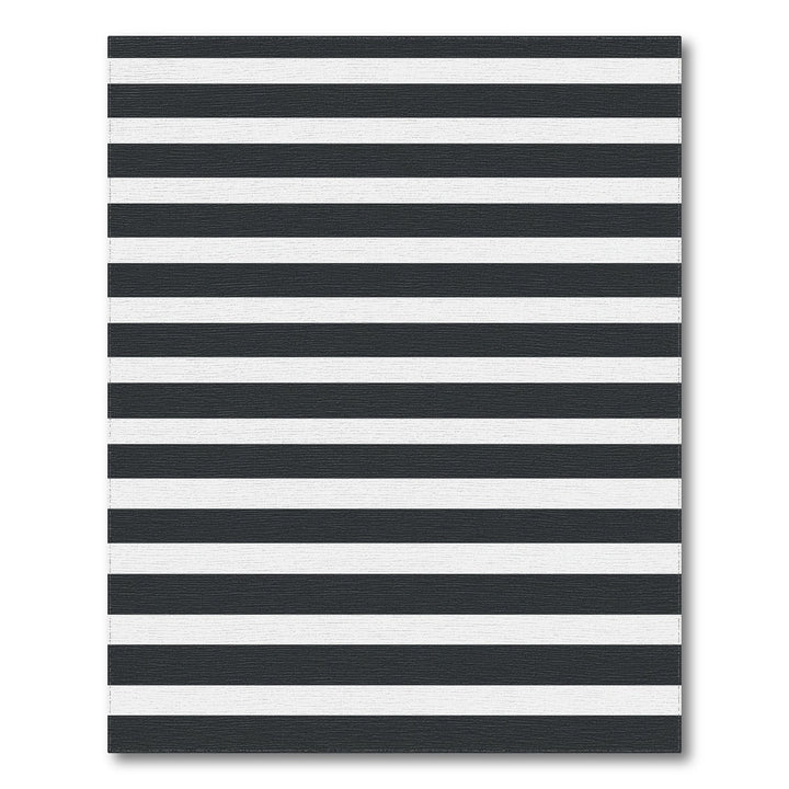 Classic Black White Horizontal Stripes Rug
