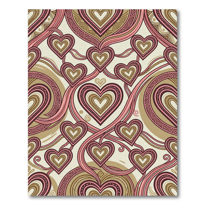 Warm Hearts Pink Tan Tribal Rug