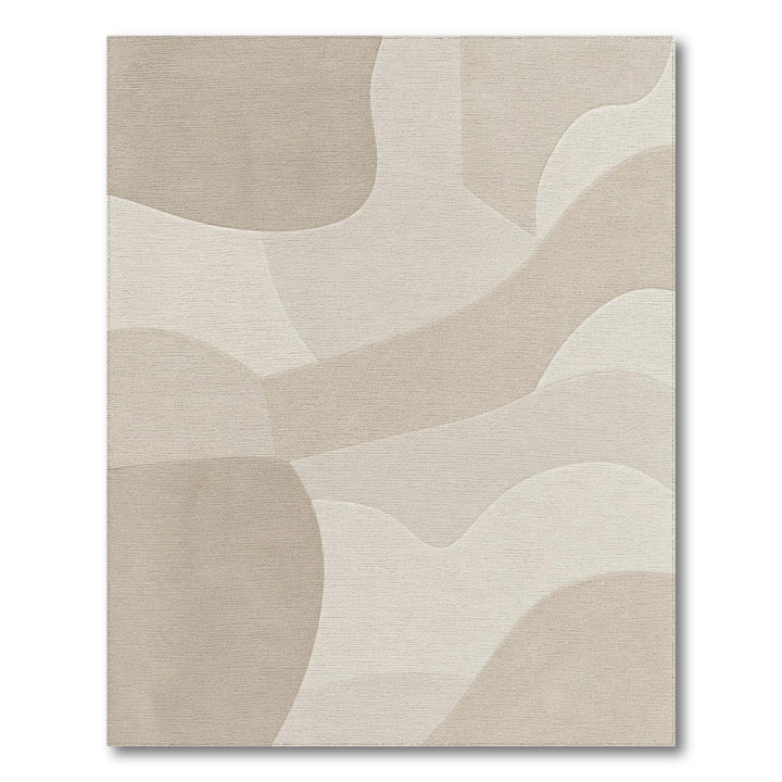 Abstract Area Wave Beige Neutral Abstract Wave Area Rug