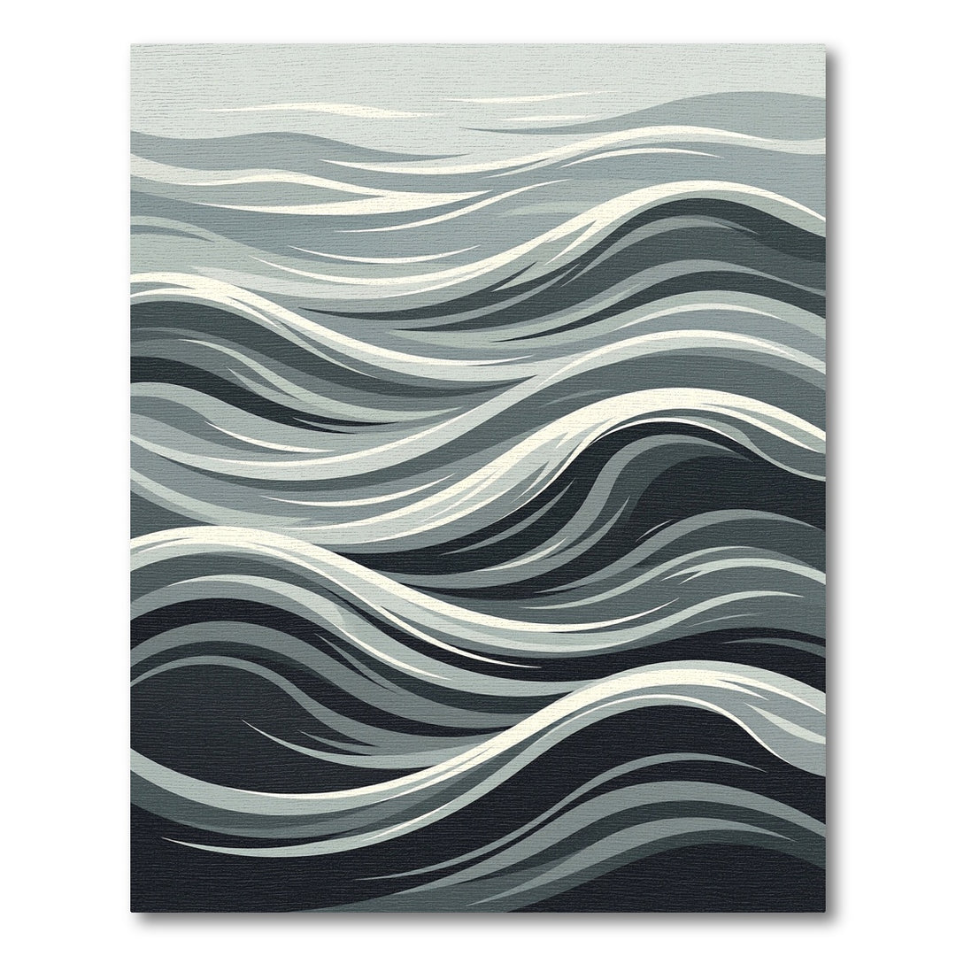Abstract Grayscale Flowing Wave Rug