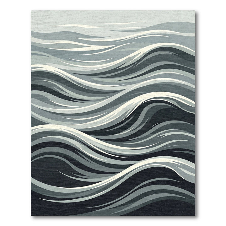 Abstract Grayscale Flowing Wave Rug