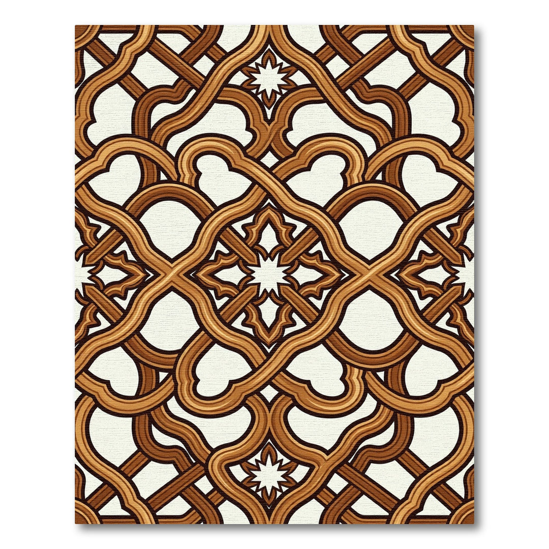 Rich Brown Intertwined Lattice Rug