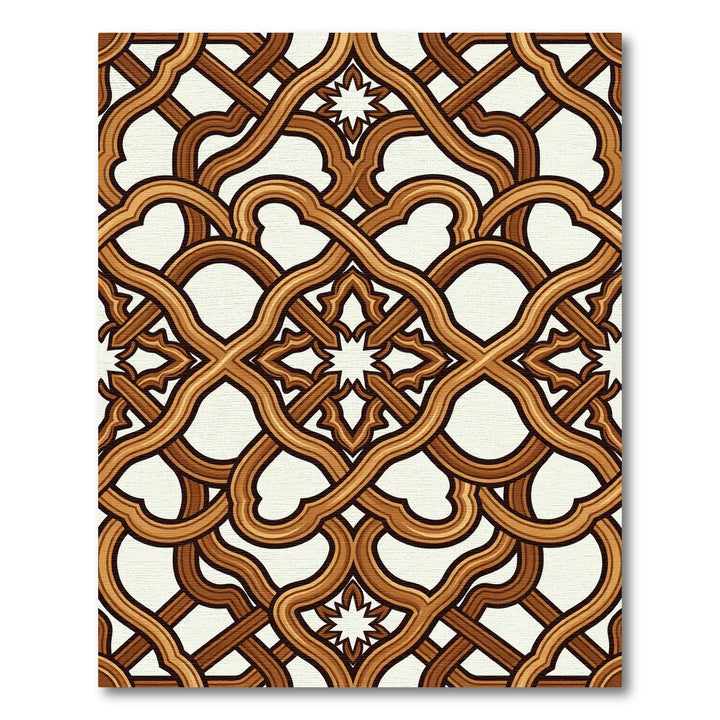 Rich Brown Intertwined Lattice Rug