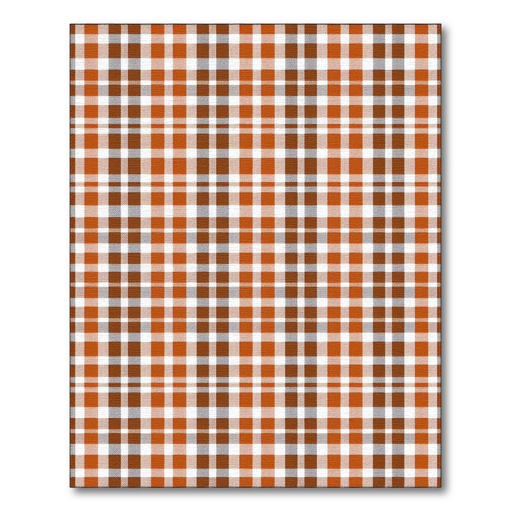 Orange Gingham Check Farmhouse Area Rug