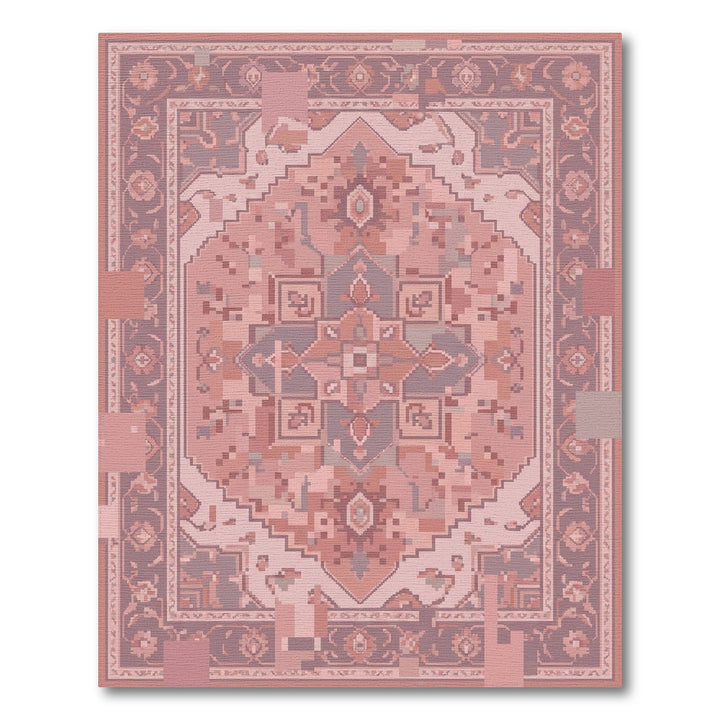 Dusty Rose Floral Medallion Rug