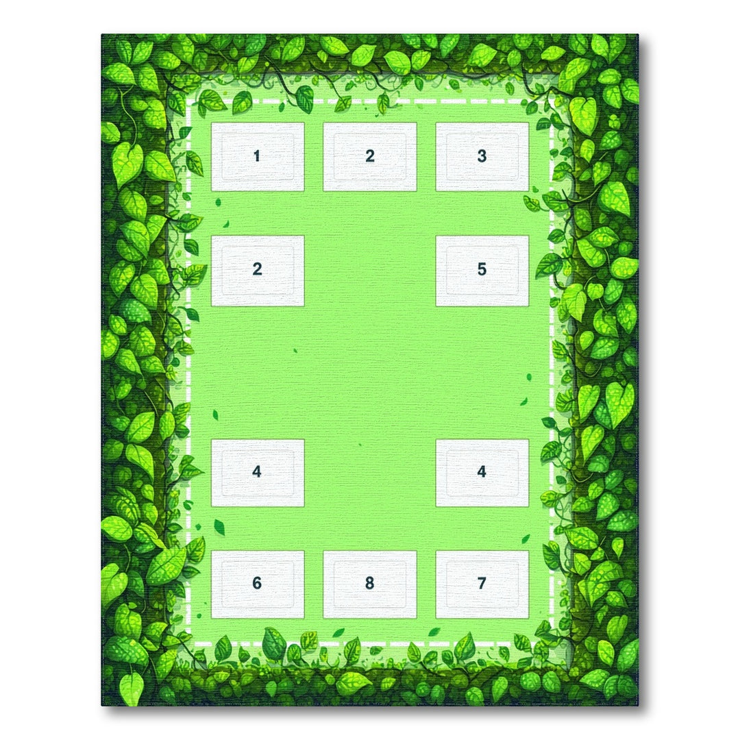 Green Leaf Border Kids Area Rug