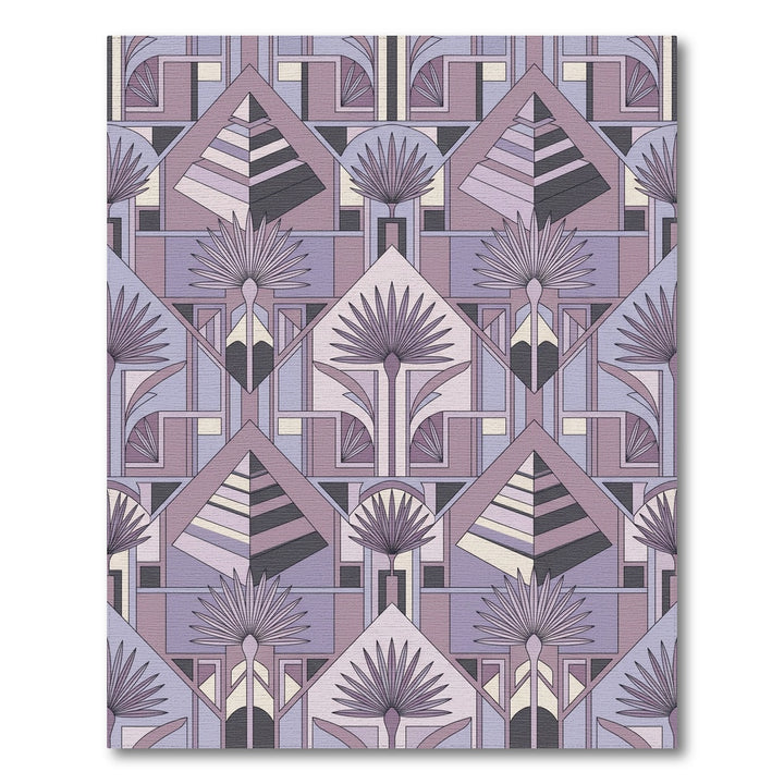 Muted Lavender Art Deco Pyramid Fan Rug
