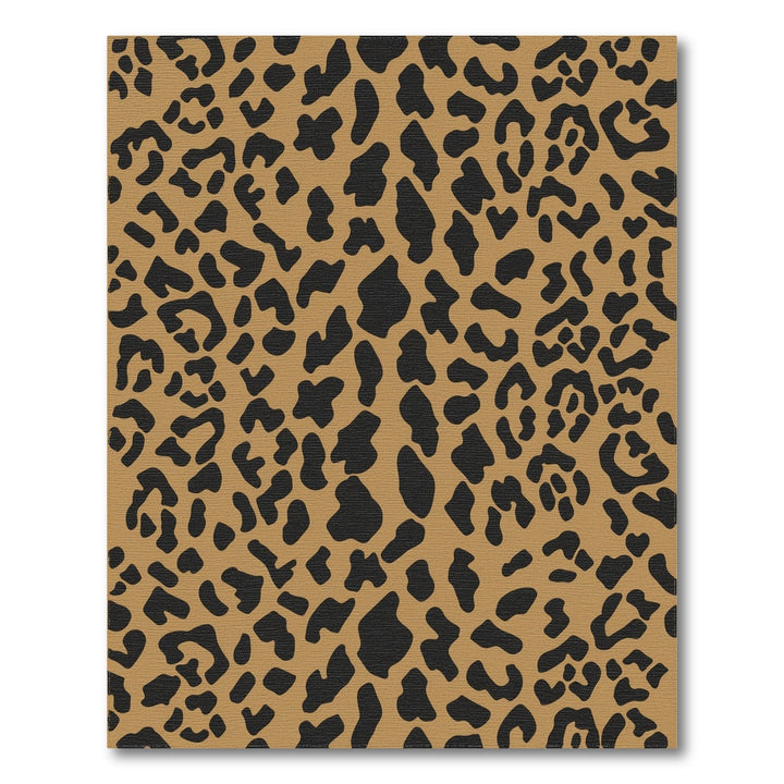 Brown and Tan Brown Leopard Print Washable Area Rug