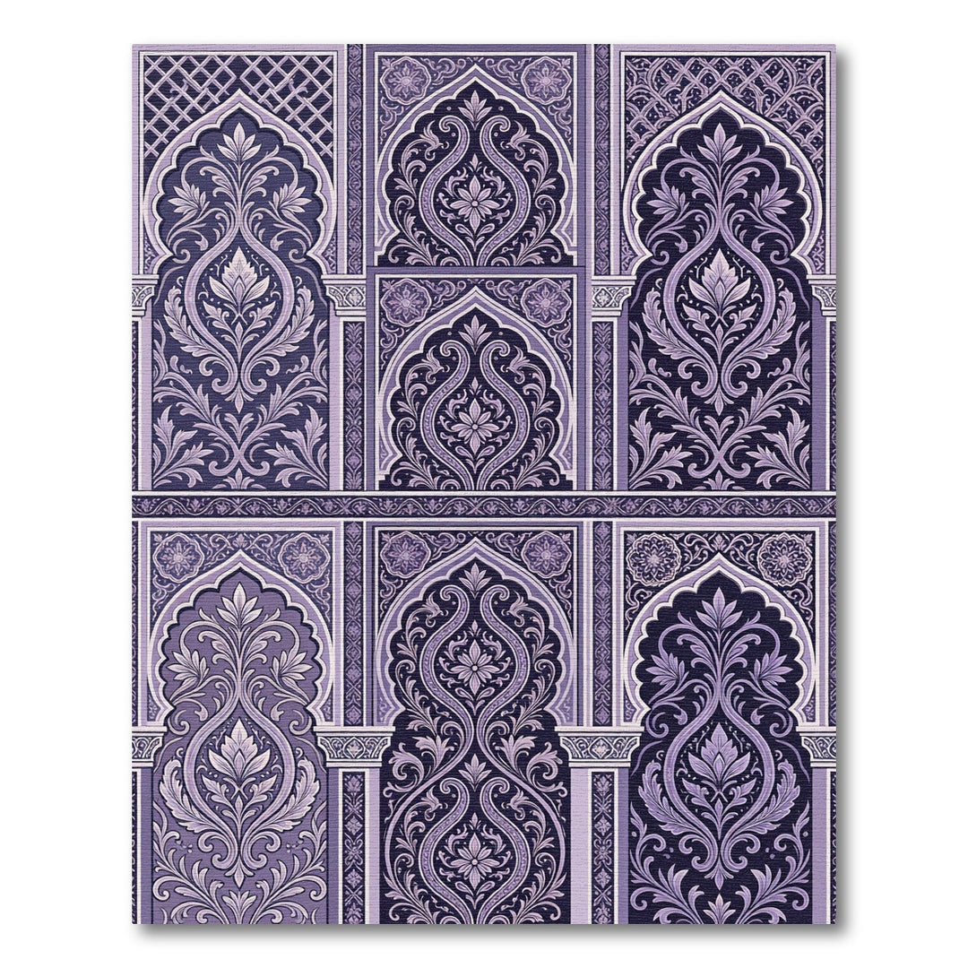 Elegant Purple Arch Garden Rug