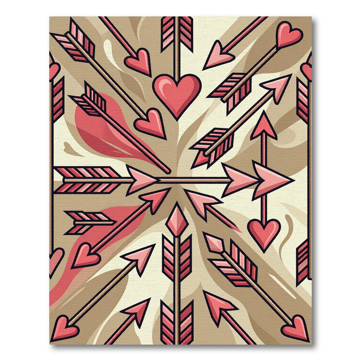 Pink Cupid Arrows Hearts Abstract Rug