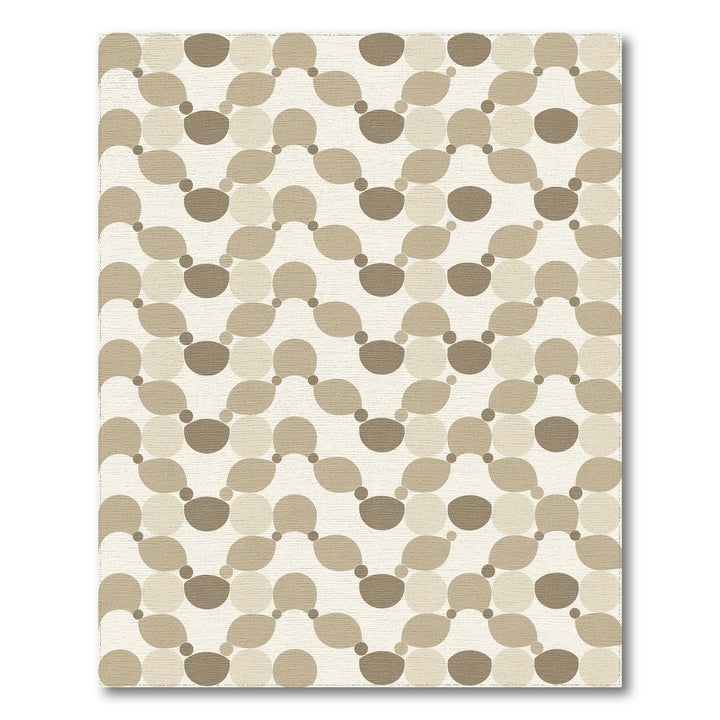 Beige and Neutral Beige Geometric Circle Area Rug