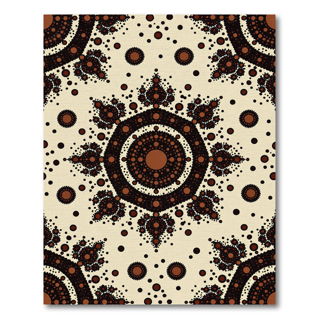Brown Fractal Dot Mandala Rug