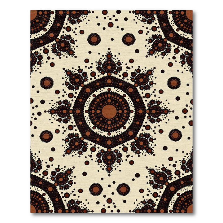 Brown Fractal Dot Mandala Rug