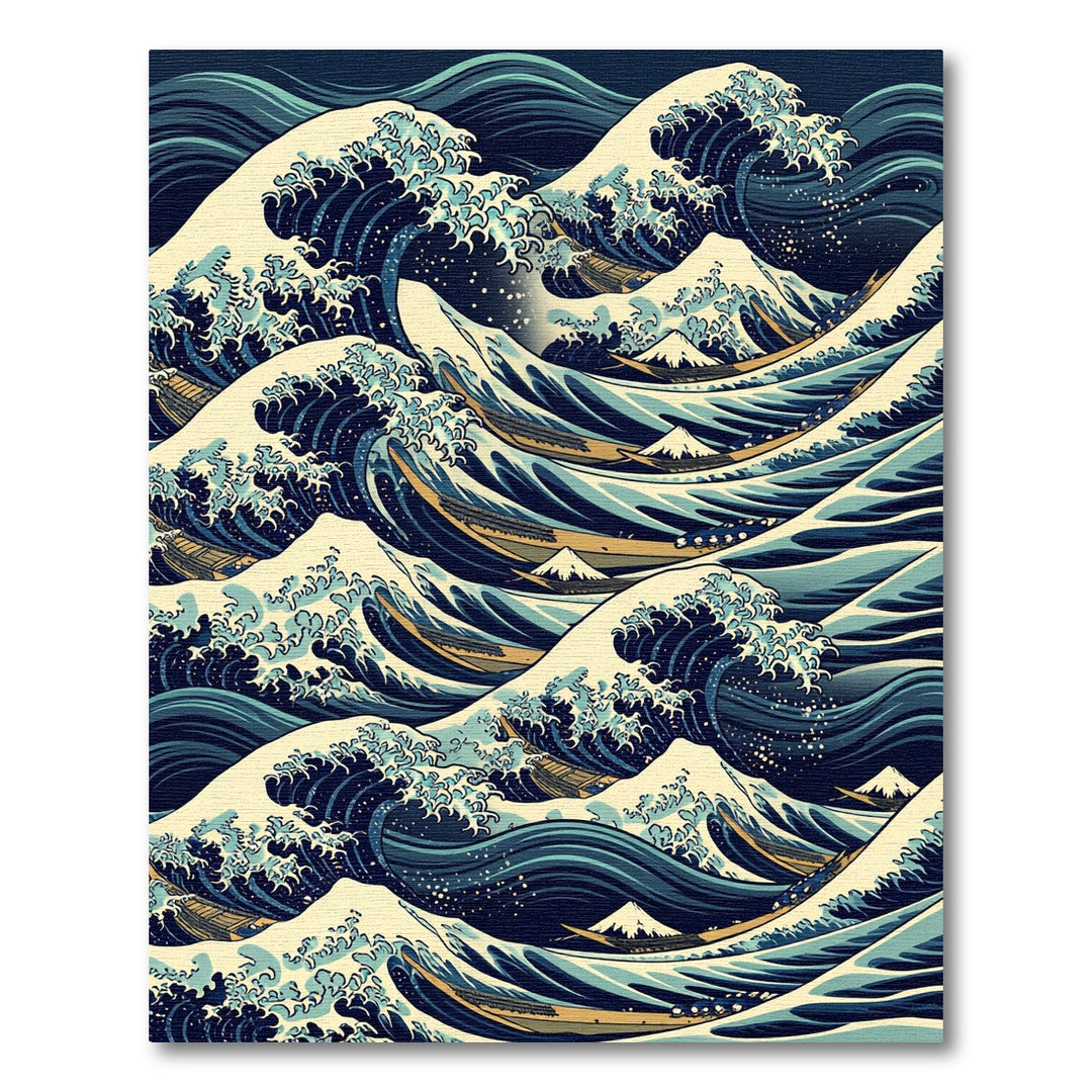 Great Blue Ocean Wave Boats Rug