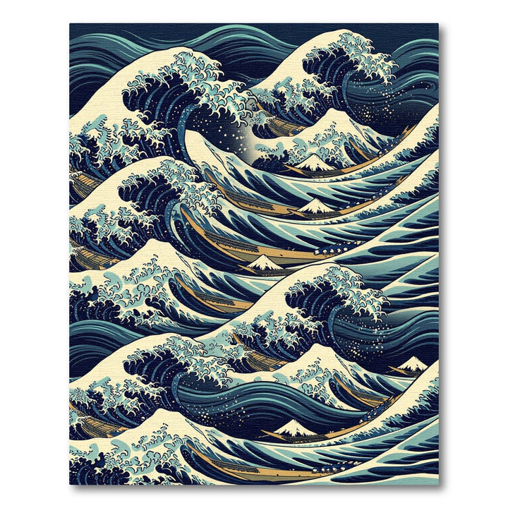 Great Blue Ocean Wave Boats Rug