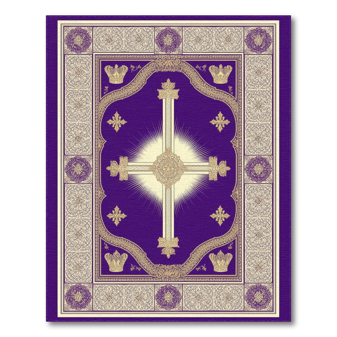 Purple Royal Cross Area Rug