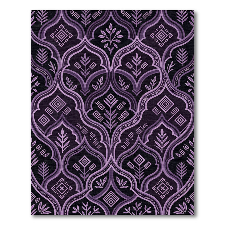 Ornate Purple Floral Archway Rug