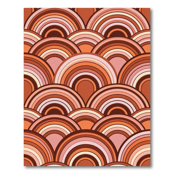 Retro Terracotta Arch Layers Rug