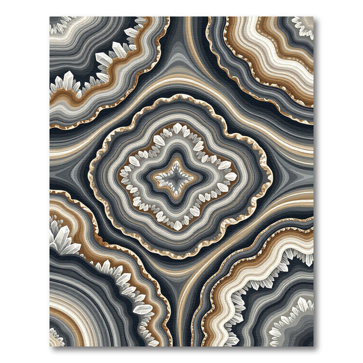 Grey Brown Crystal Geode Ribbons Rug