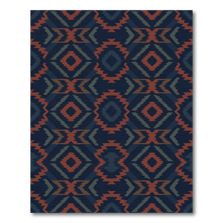 Navajo Red Orange Geometric Diamonds Rug
