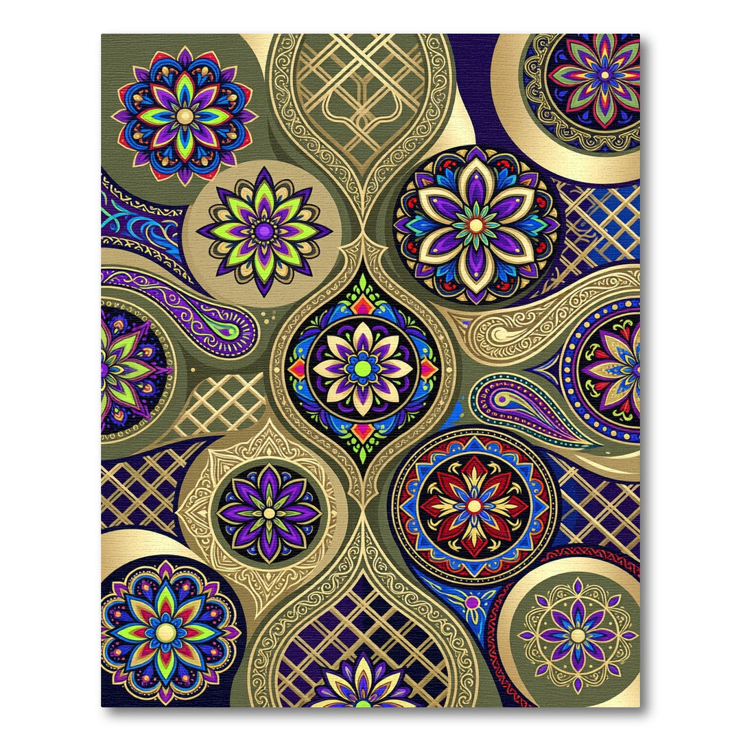 Vibrant Mandala Medallion Jewel Toned Rug