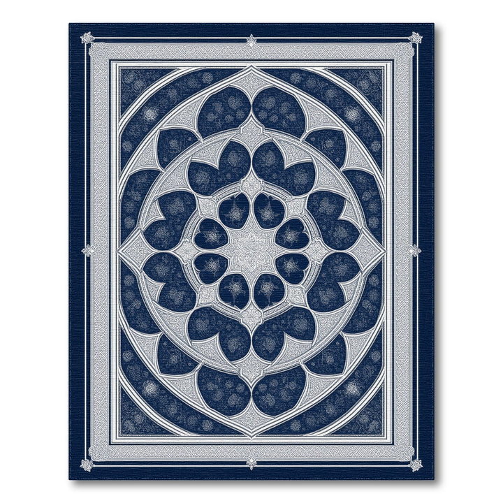 Navy Traditional Persian Navy Blue Ornate Persian Medallion Rug