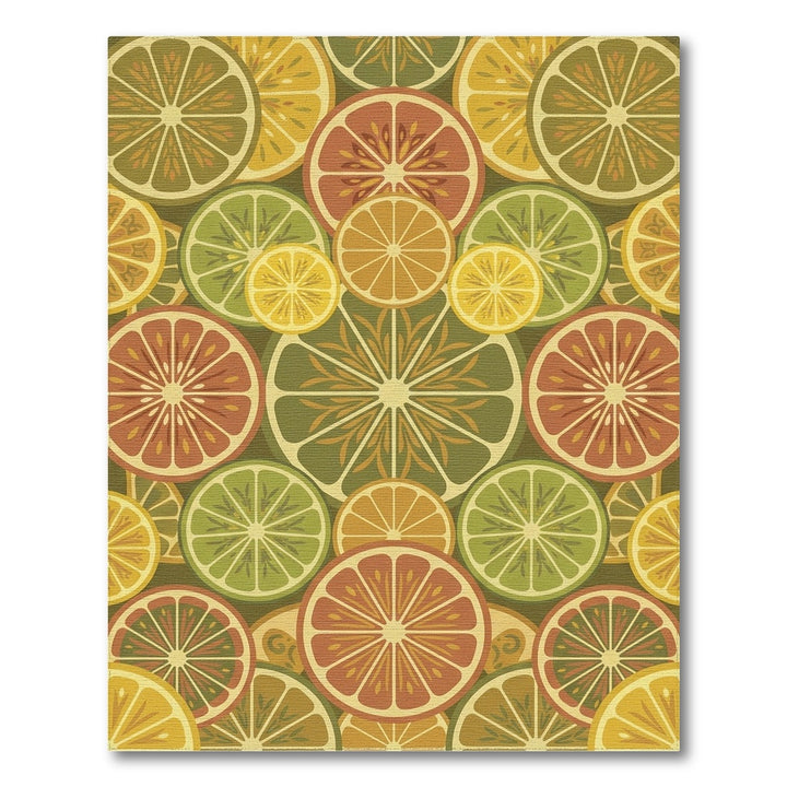 Citrus Slices Yellow Green Orange Rug