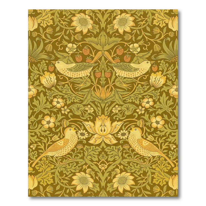 Golden Bird Strawberry Floral Garden Rug