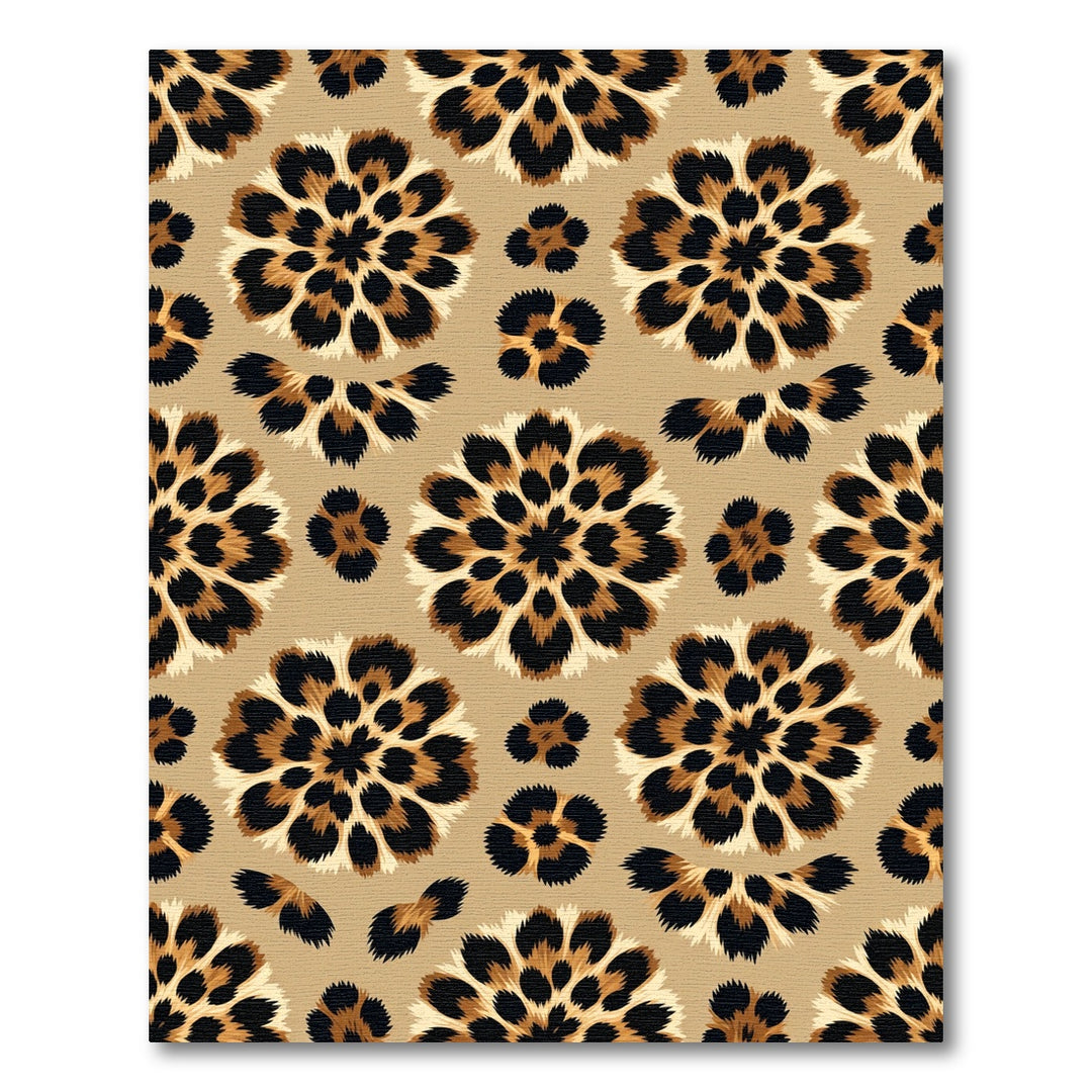 Leopard Bloom Round Area Rug