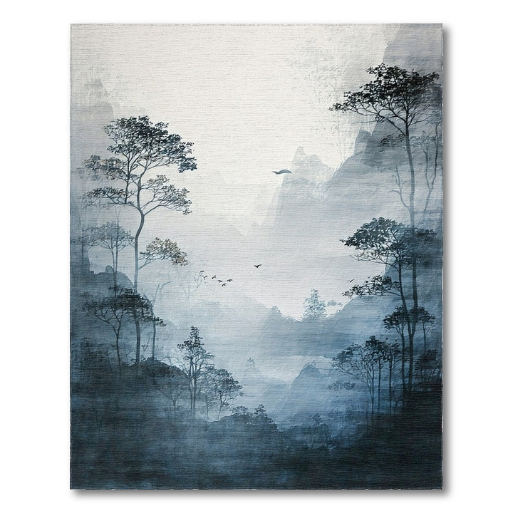 Misty Blue Mountains Area Rug
