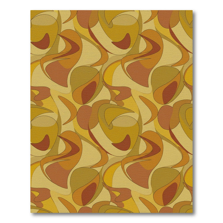 Retro Orange Swirls Abstract Rug