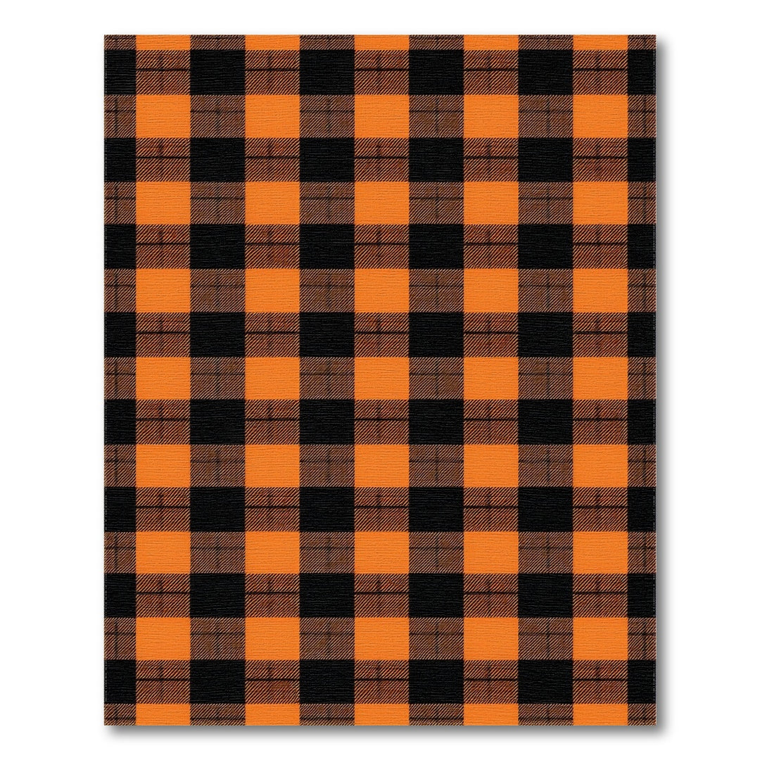 Orange Black Buffalo Check Area Rug
