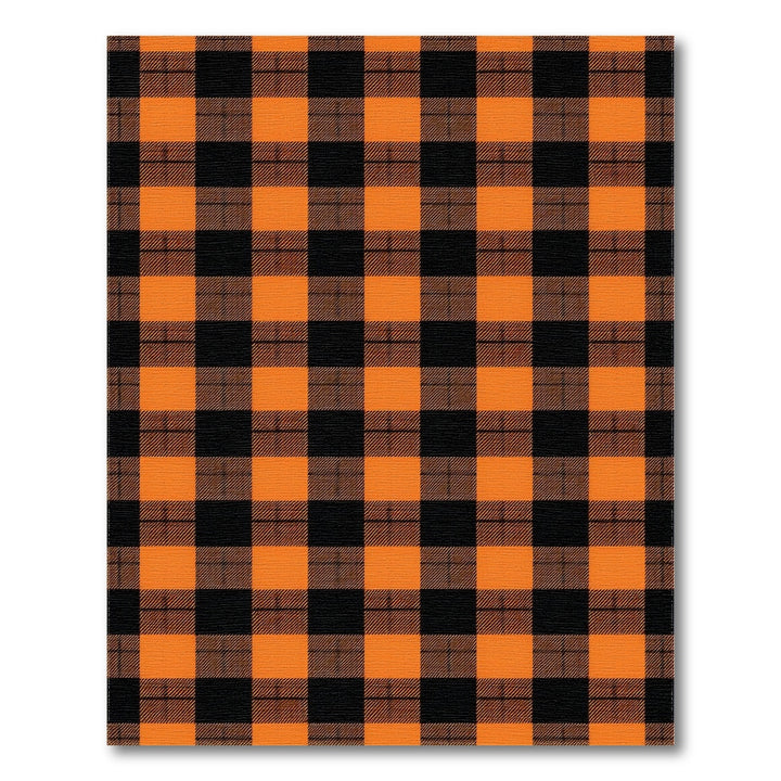 Orange Black Buffalo Check Area Rug