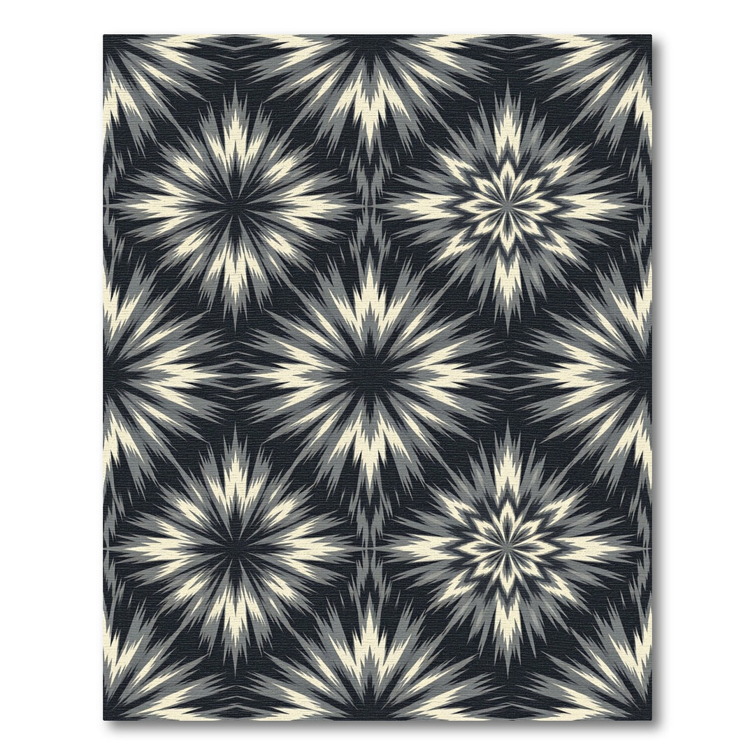 Monochromatic Abstract Starburst Rug