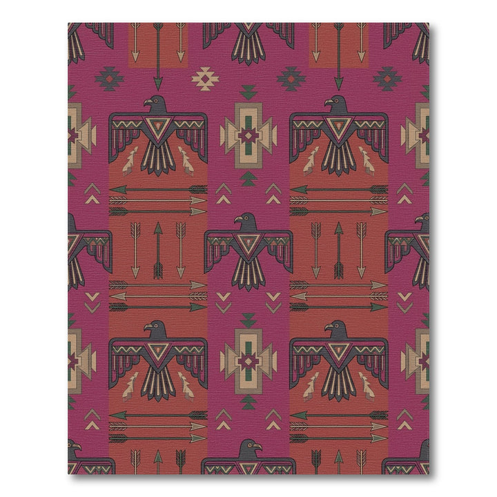 Crimson Thunderbird Arrow Geometric Rug